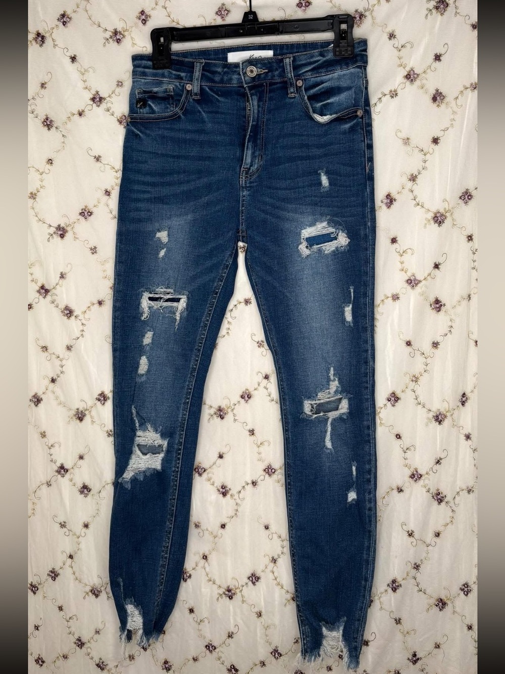 KanCan Dark Blue Distressed Skinny Jeans